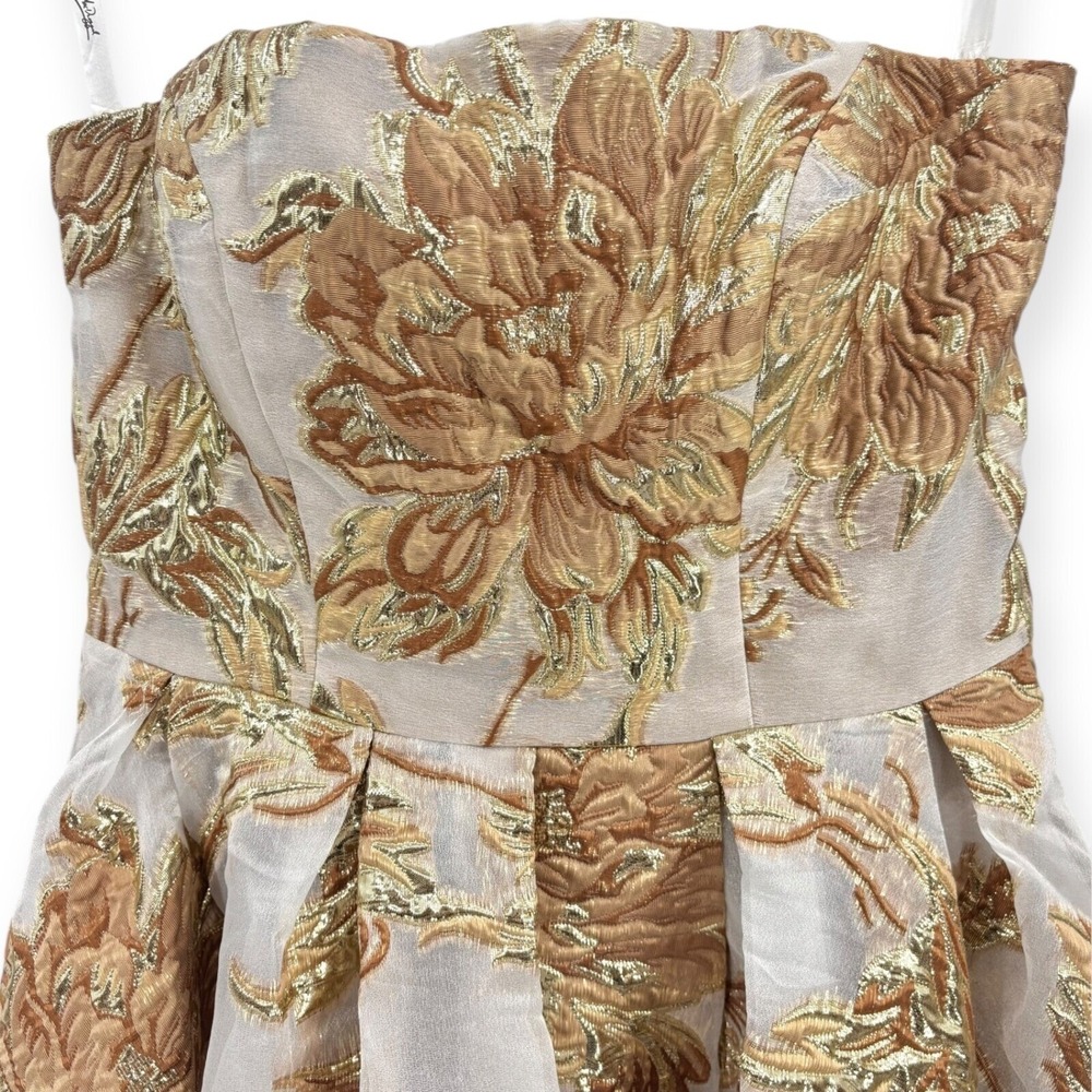 Mac Duggal Strapless Gold and Cream Dress - Picture 8 of 14